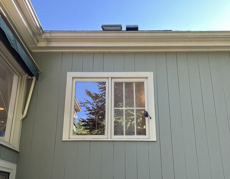 Second floor casement window